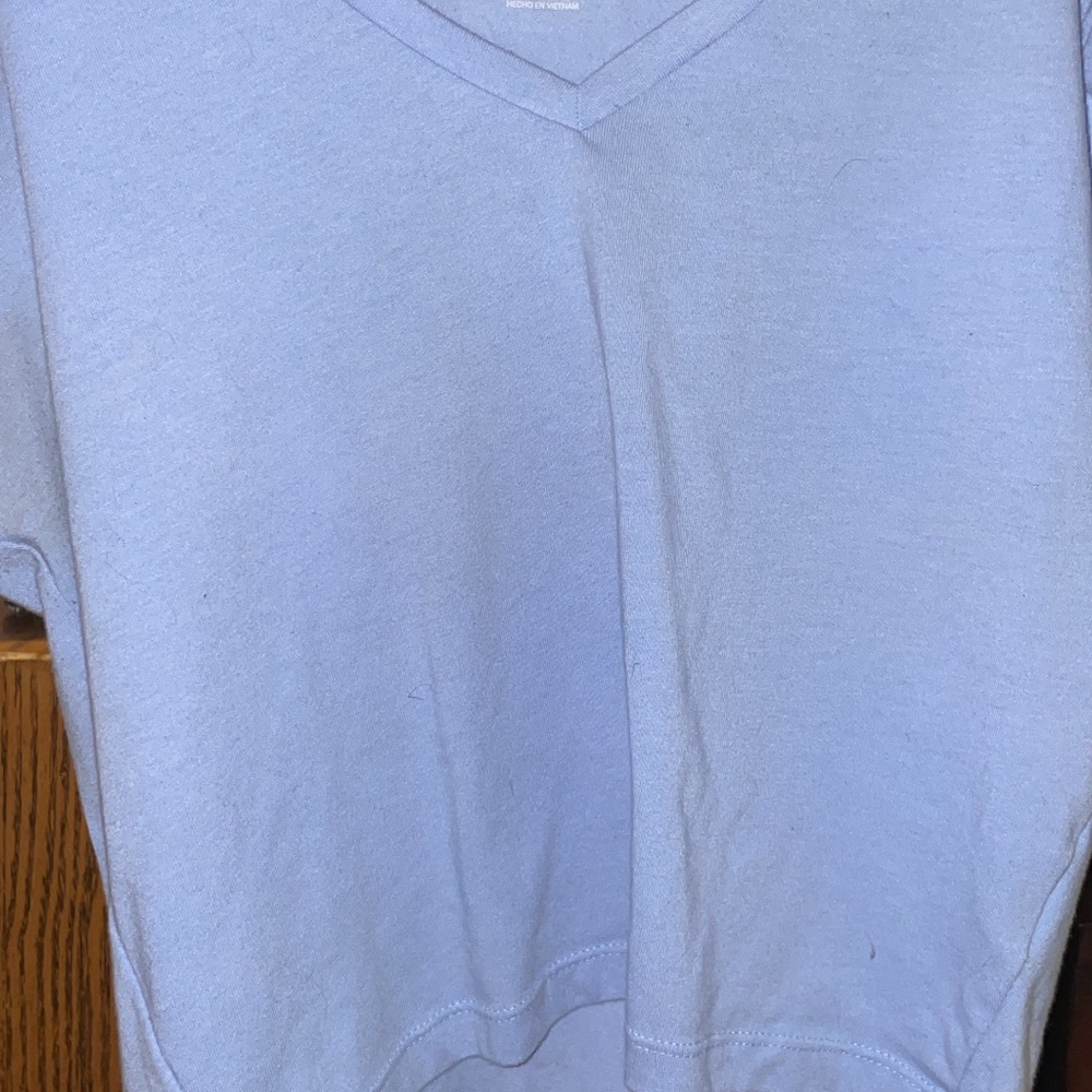 Light Blue V-Neck Crop Top